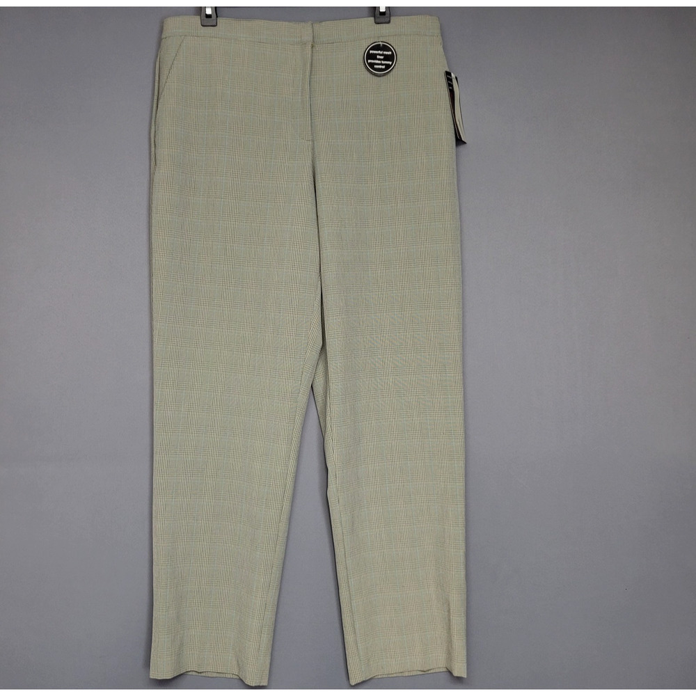 Just My Size‎ Pants Womens 14W Gray Plaid Slimming Sensations Tummy Control NWT